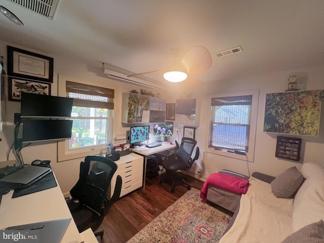 14308 Bristow Rd, Manassas, VA 20112 - office with dark wood finished floors and ceiling fan