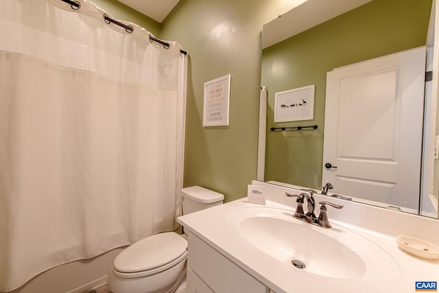 1509 Delphi Ln, Charlottesville, VA 22911 - full bathroom featuring toilet, vanity, and shower / bath combo with shower curtain