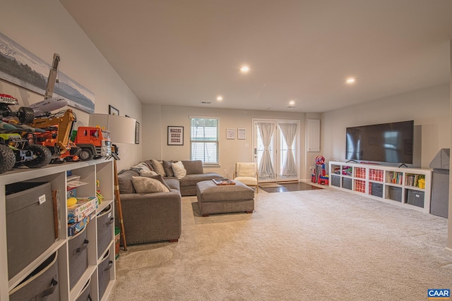1509 Delphi Ln, Charlottesville, VA 22911 - carpeted living room featuring recessed lighting
