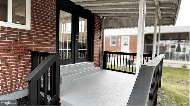 8802 Ashford Rd, Parkville, MD 21234 - entrance to property with french doors and brick siding