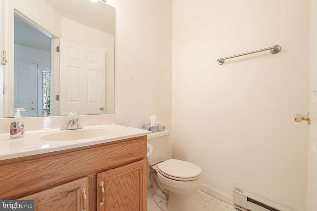 251 Depuy Dr, Pocono Lake, PA 18347 - bathroom with a baseboard radiator, toilet, and vanity