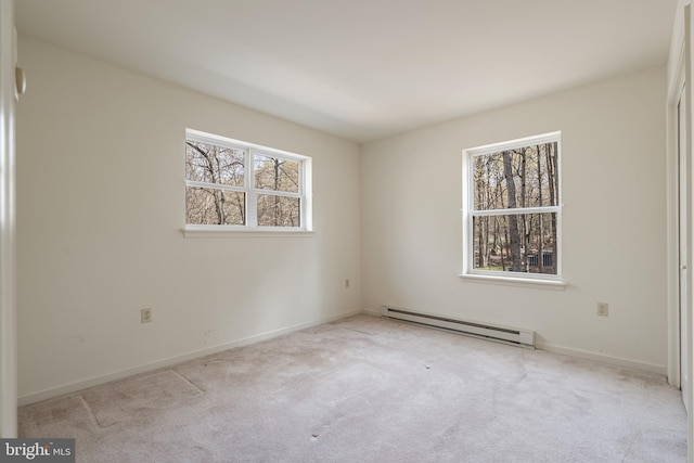 251 Depuy Dr, Pocono Lake, PA 18347 - unfurnished room with baseboard heating, healthy amount of natural light, and carpet flooring