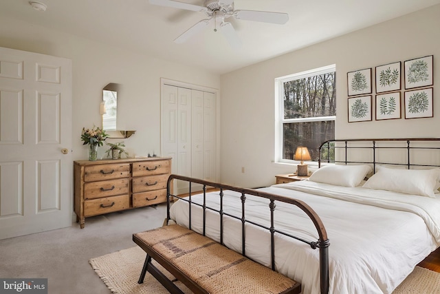 251 Depuy Dr, Pocono Lake, PA 18347 - carpeted bedroom featuring a closet and a ceiling fan