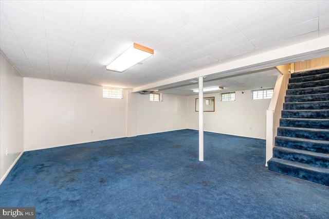 1426 W 11th St, Frederick, MD 21702 - below grade area with carpet floors, stairs, and healthy amount of natural light