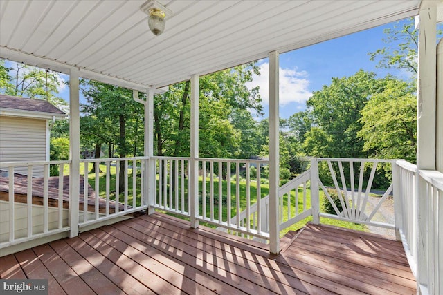 228 Doe Trl, Winchester, VA 22602 - wooden terrace featuring view of wooded area