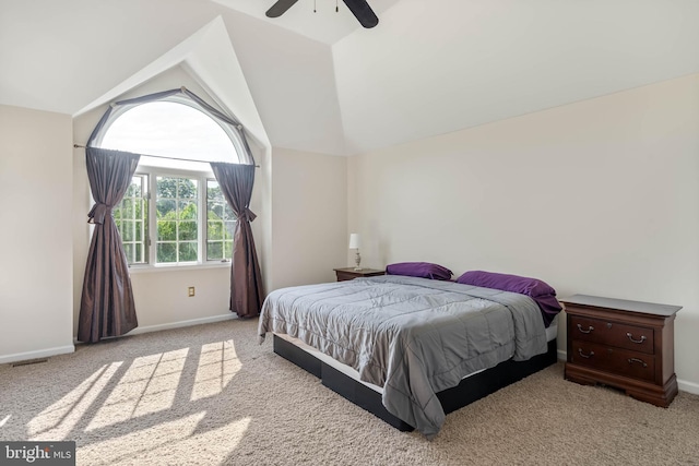123 Nantucket Dr, Middletown, DE 19709 - carpeted bedroom with lofted ceiling, baseboards, and a ceiling fan