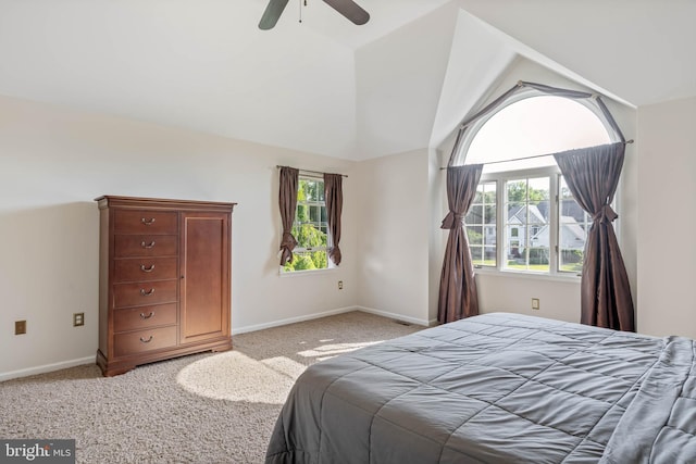 123 Nantucket Dr, Middletown, DE 19709 - bedroom featuring multiple windows, light colored carpet, vaulted ceiling, and baseboards