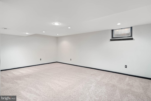 123 Nantucket Dr, Middletown, DE 19709 - below grade area with carpet, baseboards, and recessed lighting