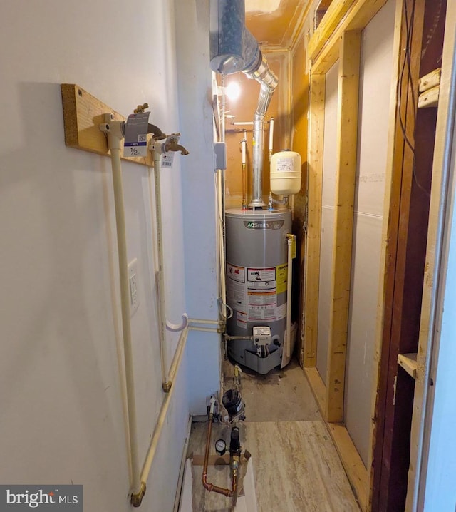 utilities featuring gas water heater