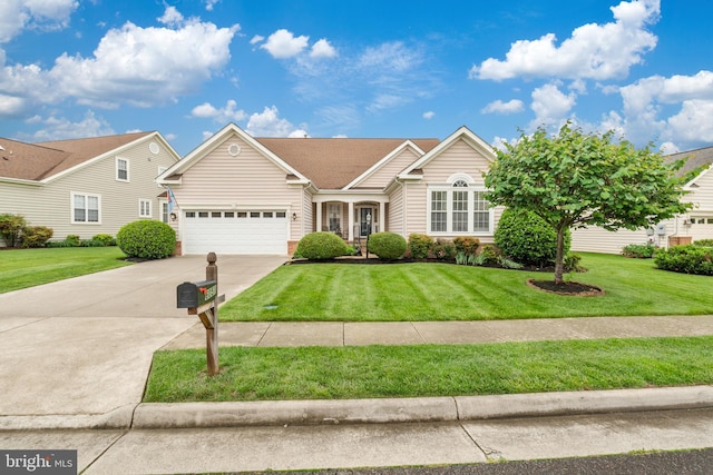 6051 Piney Grove Way, Gainesville, VA 20155 - view of front of property featuring concrete driveway, a front lawn, and a garage