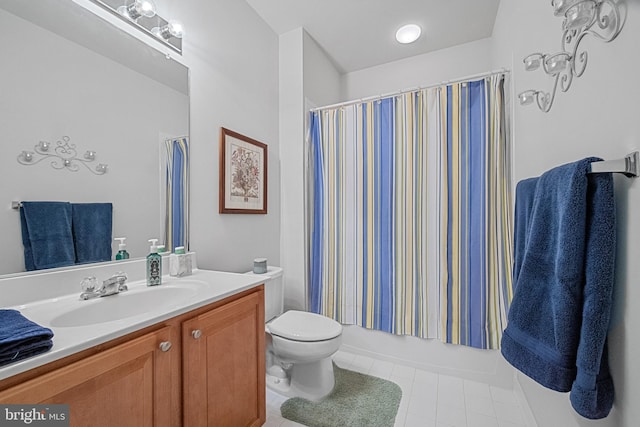6051 Piney Grove Way, Gainesville, VA 20155 - bathroom featuring toilet, vanity, and tile patterned flooring