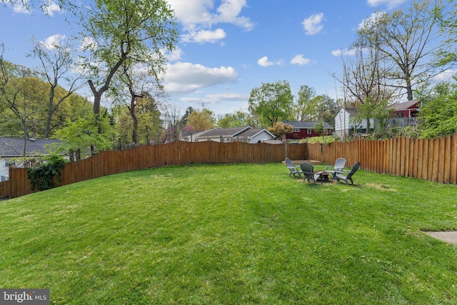 6311 Gentele Ct, Alexandria, VA 22310 - view of yard featuring an outdoor fire pit