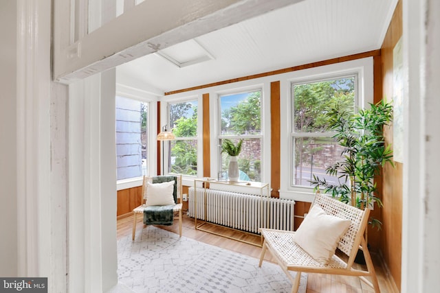 2420 2nd St NE, Washington, DC 20002 - sunroom / solarium with radiator heating unit, wood finished floors, and attic access