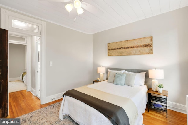2420 2nd St NE, Washington, DC 20002 - bedroom with wood finished floors, baseboards, and ceiling fan
