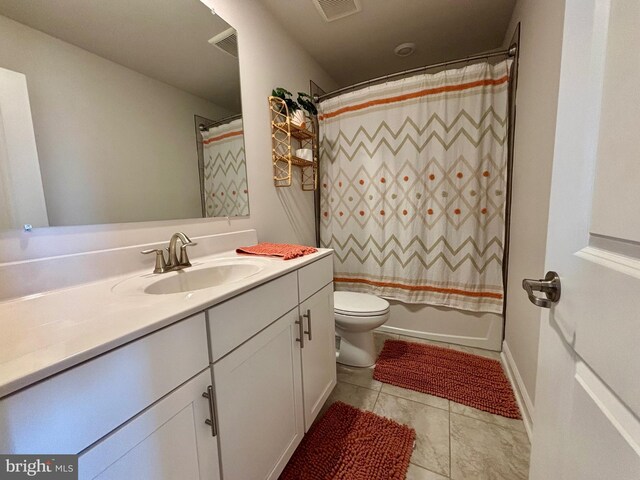 35342 Wright Way, Millsboro, DE 19966 - full bathroom featuring toilet, vanity, tile patterned flooring, and shower / tub combo with curtain