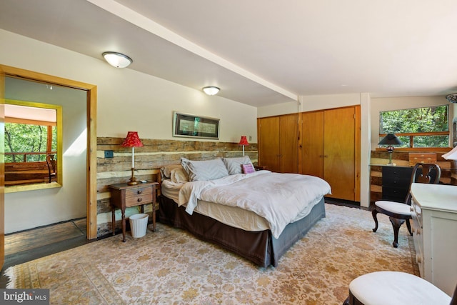 bedroom with light wood-type flooring