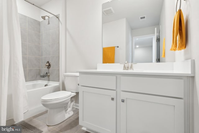 16 Foundry Blvd, Mount Holly, NJ 08060 - bathroom with toilet, shower / tub combo with curtain, vanity, and tile patterned floors