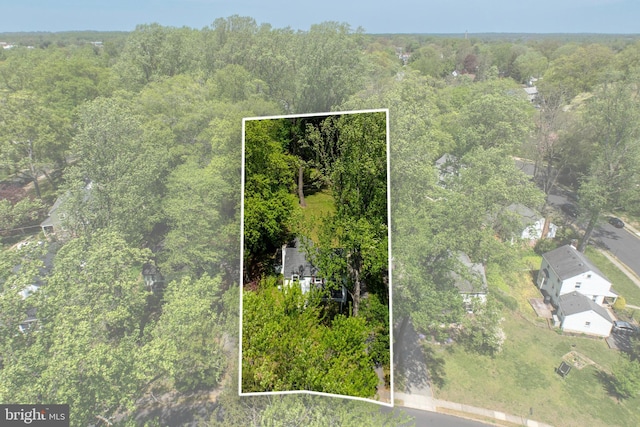 view of property location featuring a forest and property boundaries highlighted