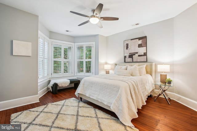 1314 Wallach Pl NW, Washington, DC 20009 - bedroom featuring baseboards, wood finished floors, and a ceiling fan