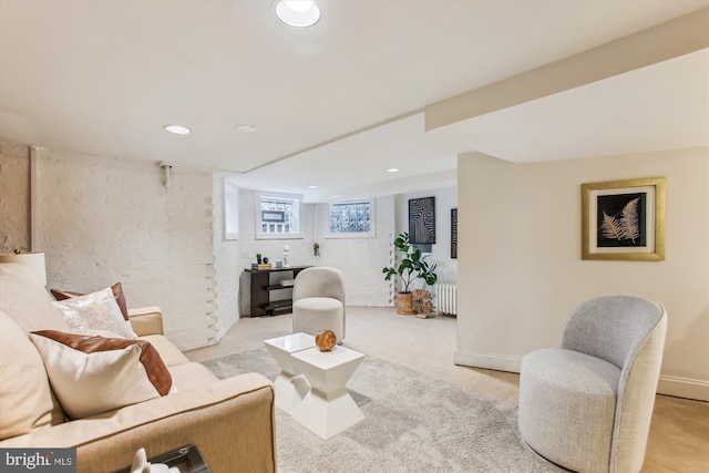 1314 Wallach Pl NW, Washington, DC 20009 - living room featuring radiator heating unit and recessed lighting