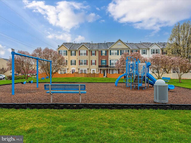 9034 Allington Manor Cir W, Frederick, MD 21703 - community playground featuring a lawn and a residential view