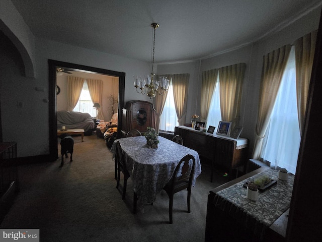 34E Reliance Rd, Souderton, PA 18964 - carpeted dining room featuring a chandelier