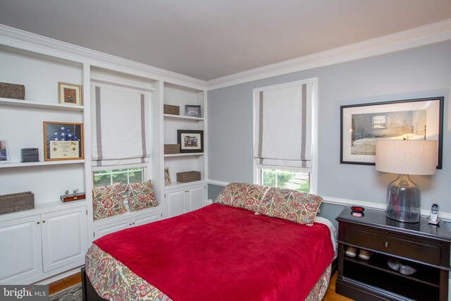 3864 Spring Valley Rd, Doylestown, PA 18902 - bedroom featuring ornamental molding and wood finished floors