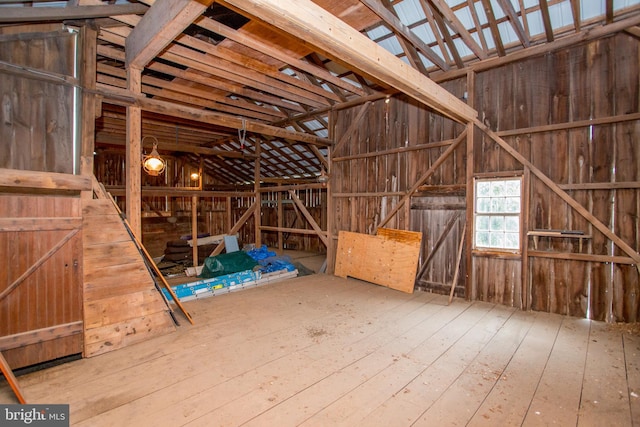 3864 Spring Valley Rd, Doylestown, PA 18902 - misc room with hardwood / wood-style flooring and lofted ceiling