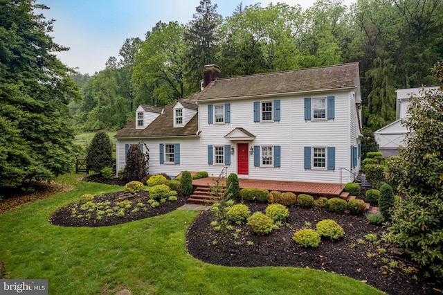 3864 Spring Valley Rd, Doylestown, PA 18902 - colonial inspired home with a chimney and a front lawn