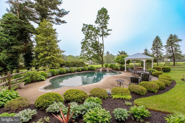 3864 Spring Valley Rd, Doylestown, PA 18902 - surrounding community featuring a gazebo, a swimming pool, and a patio area