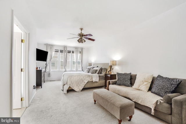 13304 Tivoli Fountain Ct, Germantown, MD 20874 - bedroom with light colored carpet and ceiling fan