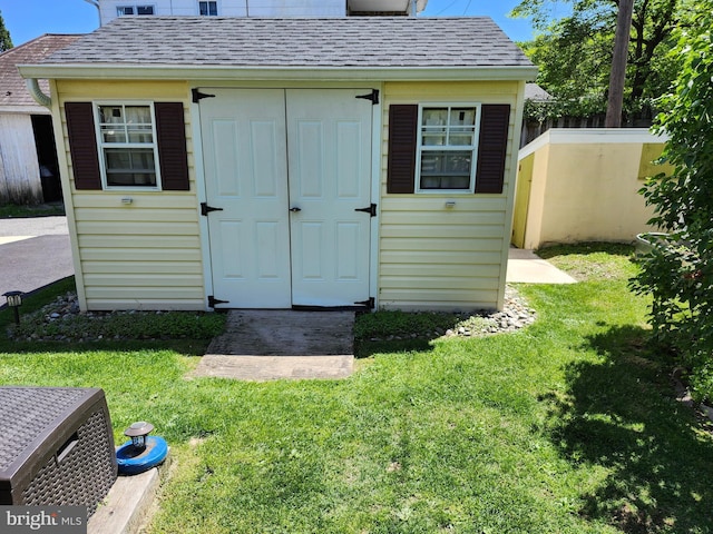 view of shed