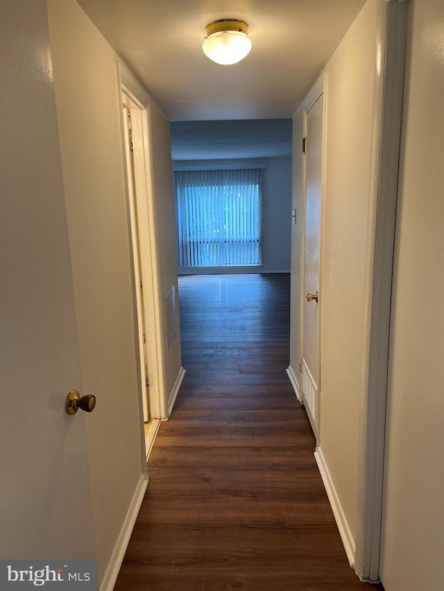 842 Putnam Blvd Unit 60A, Wallingford, PA 19086 - hallway with dark wood-style flooring and baseboards