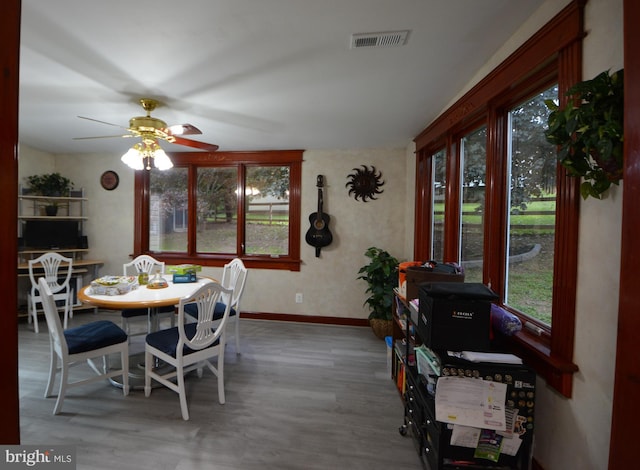 26 Shamrock Cir, Westminster, MD 21157 - dining area featuring wood finished floors, baseboards, and ceiling fan