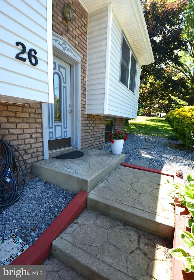 26 Shamrock Cir, Westminster, MD 21157 - property entrance with brick siding