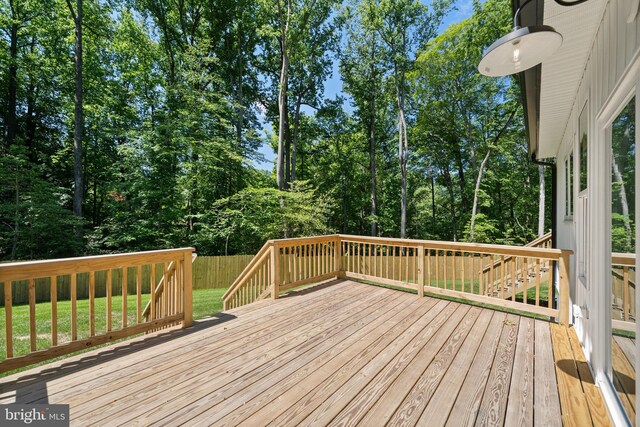 5570 Warren Dr, Huntingtown, MD 20639 - wooden terrace featuring view of scattered trees