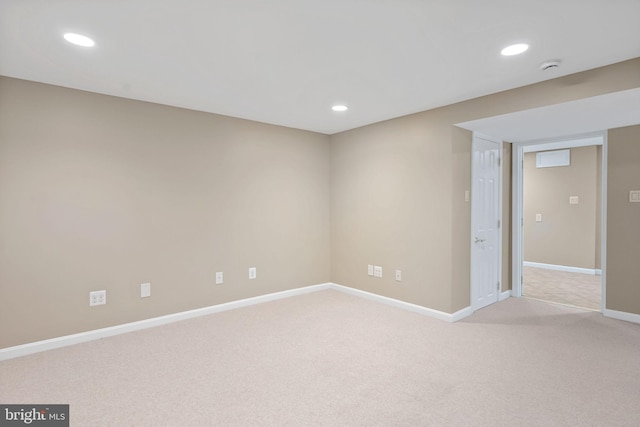8002 Gosport Ln, Springfield, VA 22151 - unfurnished room with light colored carpet, baseboards, recessed lighting, and a smoke detector