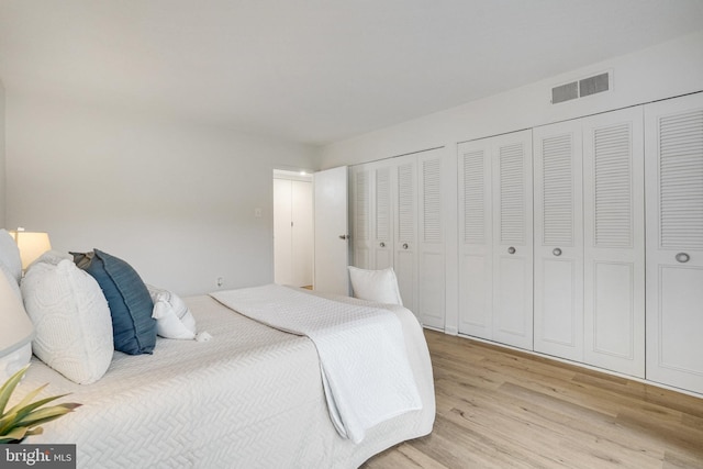 1300 Army Navy Dr Unit 124, Arlington, VA 22202 - bedroom featuring light wood-style flooring and multiple closets