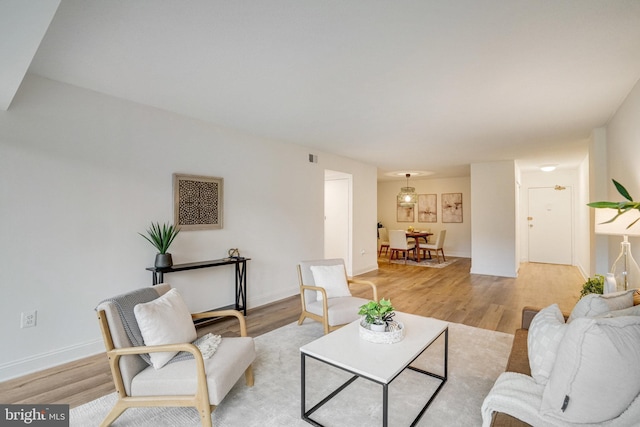 1300 Army Navy Dr Unit 124, Arlington, VA 22202 - living room featuring light wood finished floors and baseboards