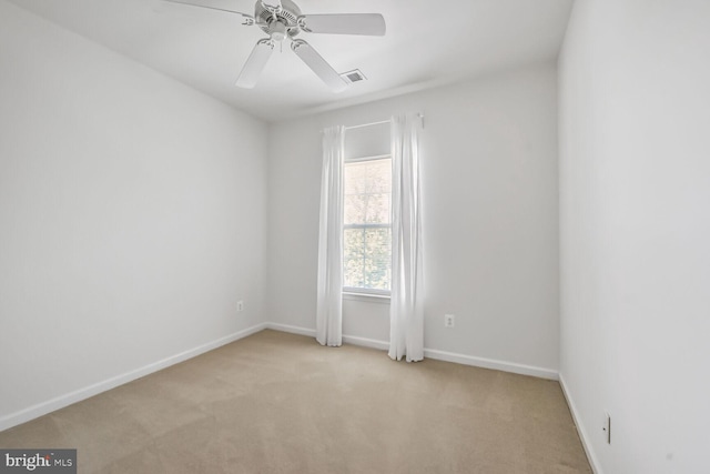 42952 Miltec Ter, Chantilly, VA 20152 - spare room with baseboards, light carpet, and a ceiling fan