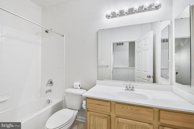 42952 Miltec Ter, Chantilly, VA 20152 - bathroom featuring toilet, vanity, and shower / bathtub combination