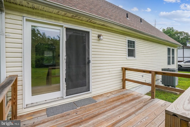 339 Gray Dr, Lusby, MD 20657 - wooden deck with cooling unit