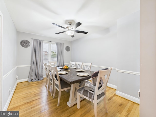 8663 Black Oak, Baltimore, MD 21234 - dining space with light wood finished floors, ceiling fan, and baseboards