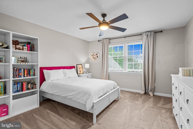 115 Hartefeld Dr, Avondale, PA 19311 - bedroom featuring light carpet, baseboards, and a ceiling fan