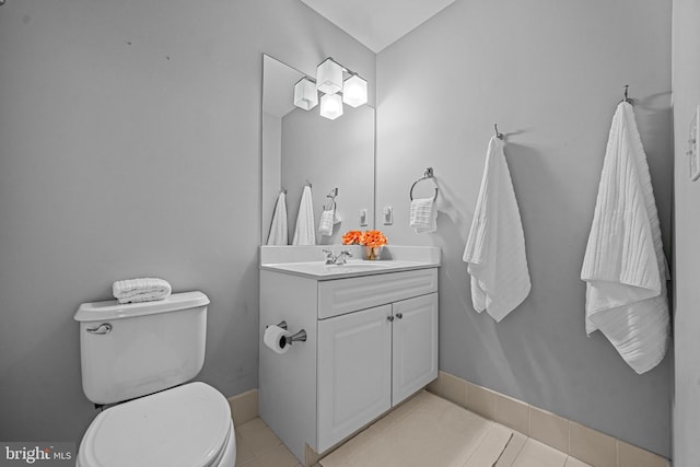 115 Hartefeld Dr, Avondale, PA 19311 - half bath featuring toilet, vanity, and tile patterned floors