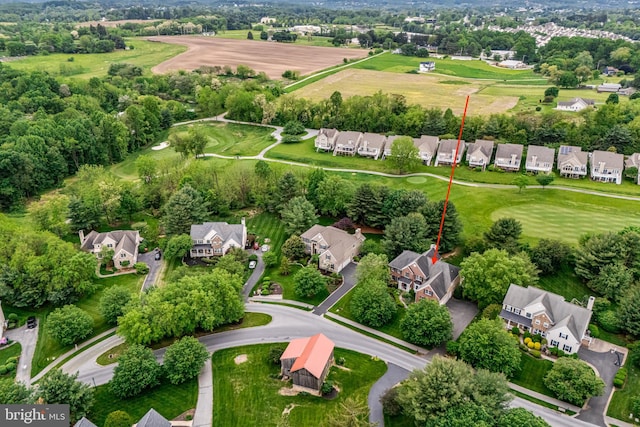 115 Hartefeld Dr, Avondale, PA 19311 - aerial perspective of suburban area featuring a tree filled landscape
