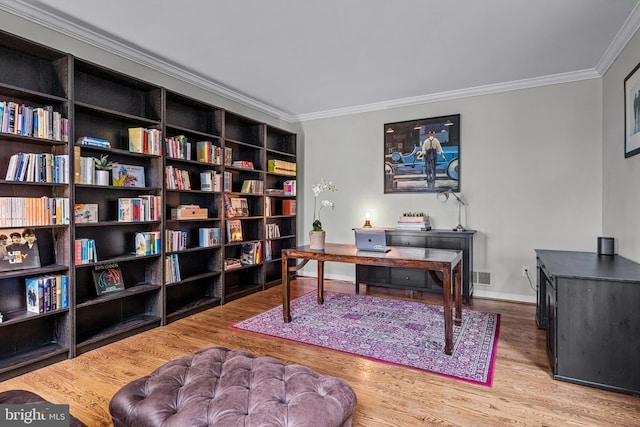 115 Hartefeld Dr, Avondale, PA 19311 - office space featuring crown molding, wood finished floors, and baseboards