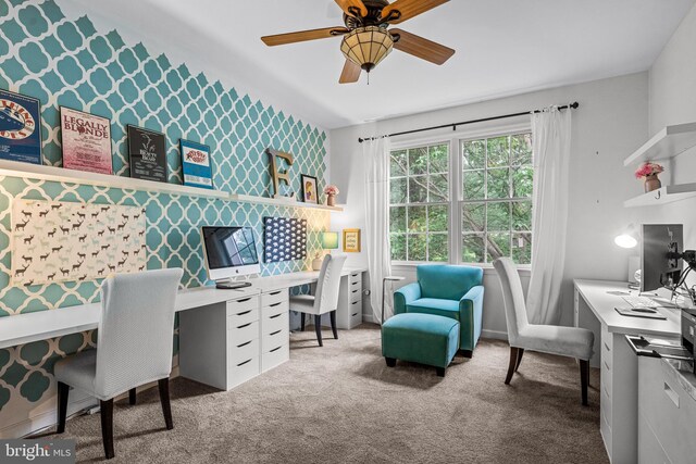 115 Hartefeld Dr, Avondale, PA 19311 - home office with carpet floors and ceiling fan