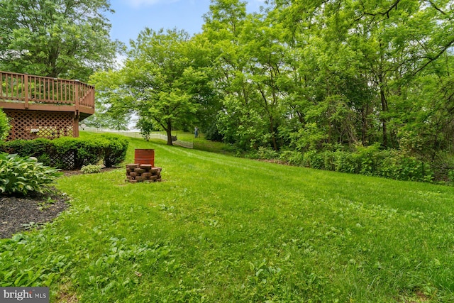 101 George St, Taneytown, MD 21787 - view of green lawn with a wooden deck