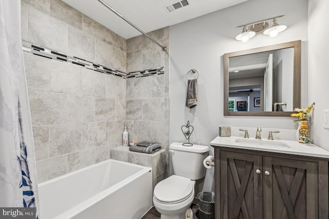 435 Potomac Run Rd, Fredericksburg, VA 22405 - full bath featuring vanity, shower / bath combo, and toilet